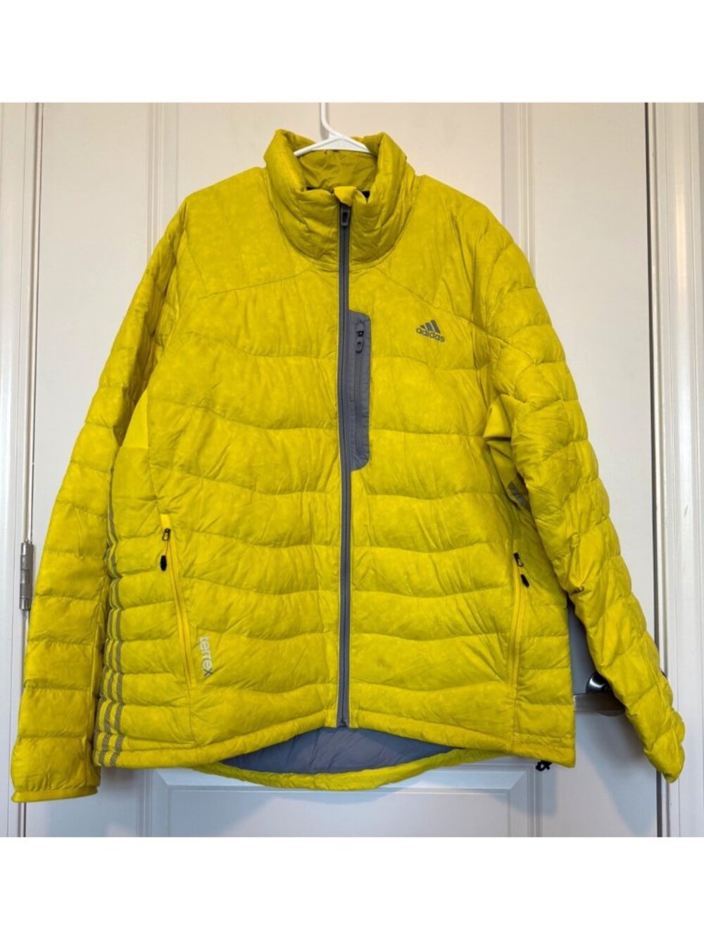 Adidas Terrex Xperior Climawarm Down Mens Puffer Jacket Sz 2XL Gold Lightweight